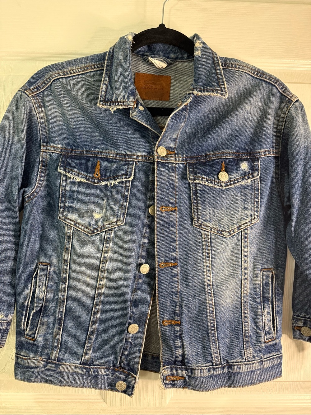 Zara Light Blue Distressed Kids Denim Jacket